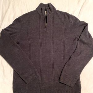 Geoffrey Beene Steel-blue super soft Quarter-zip